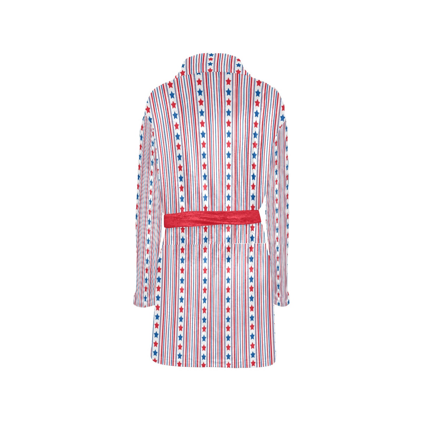 USA/American Flag Inspired Stars & Stripes Pattern Women's Fleece Robe