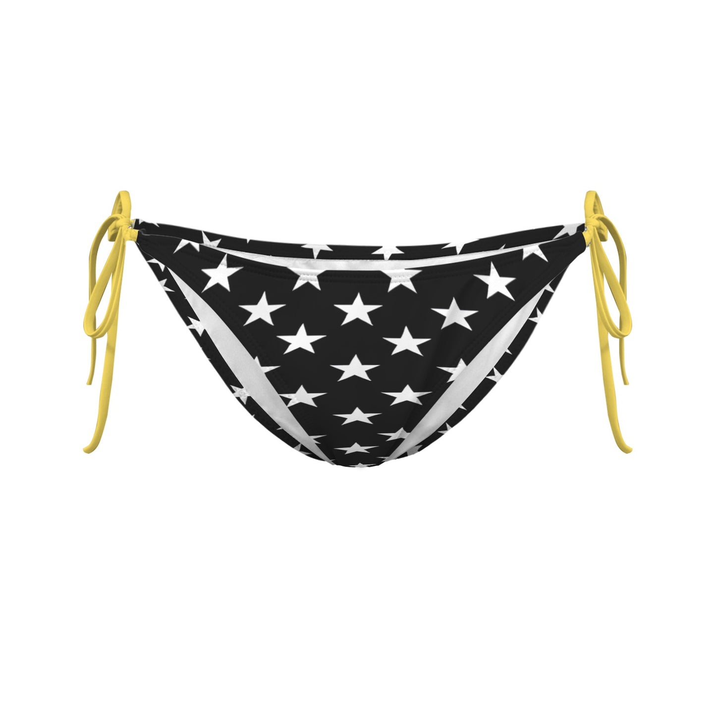 Thin Gold Line Flag Inspired Stars Sexy Halter Bikini Bottom