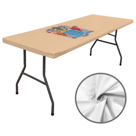 New Jersey Flag Inspired Custom Elastic Fitted Tablecloth 72x30 inch (Made in the USA)