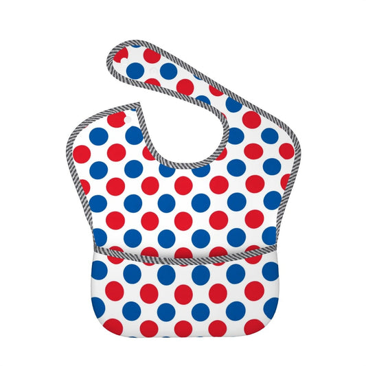 USA/American Flag Inspired Polka Dot Pattern Baby Bib