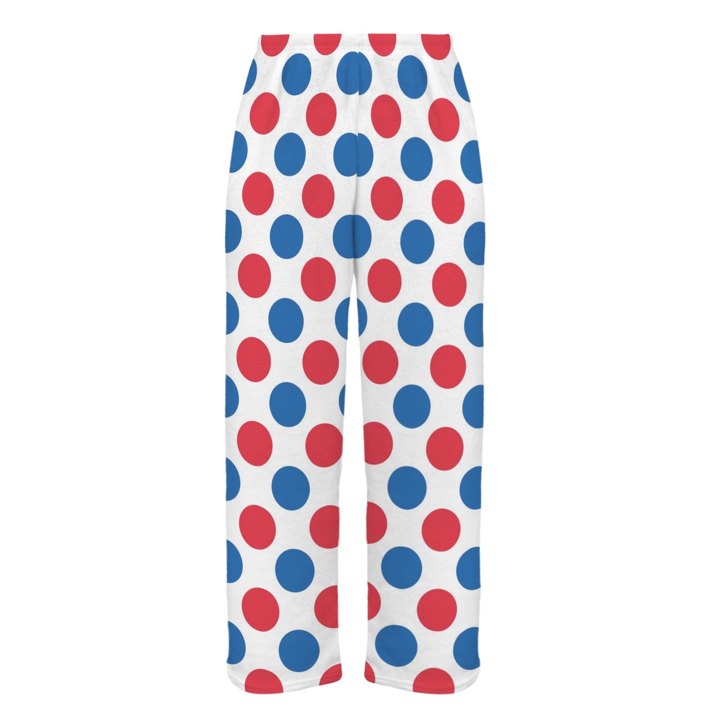 USA/American Flag Inspired Polka Dot Pattern Women's Flannel Pajama Trousers Made in the USA