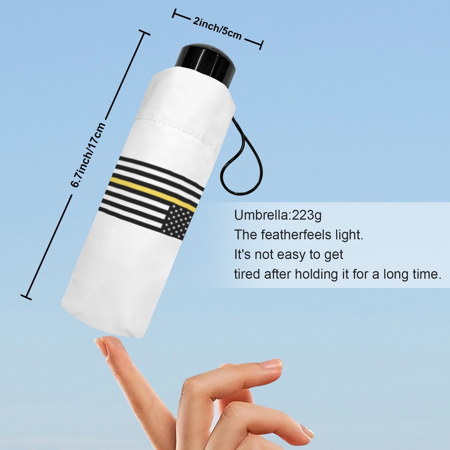 Thin Gold Line Flag Inspired Mini Compact Umbrella
