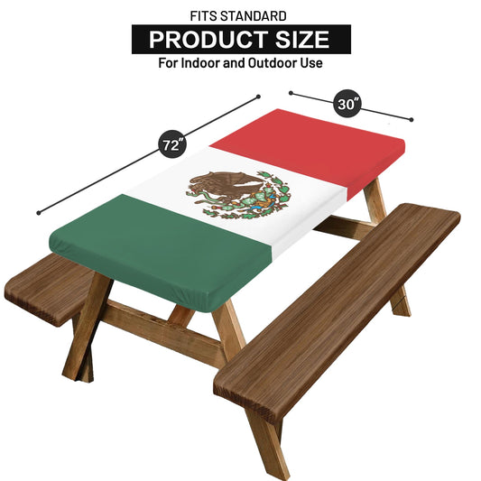 Mexico Flag Inspired Picnic Table Cover (72" x 30") | Ships from USA