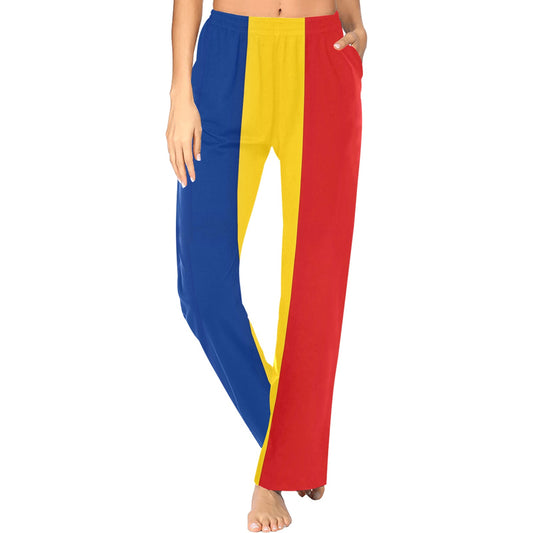 Romania Flag Women's Pajama Trousers Made in the USA