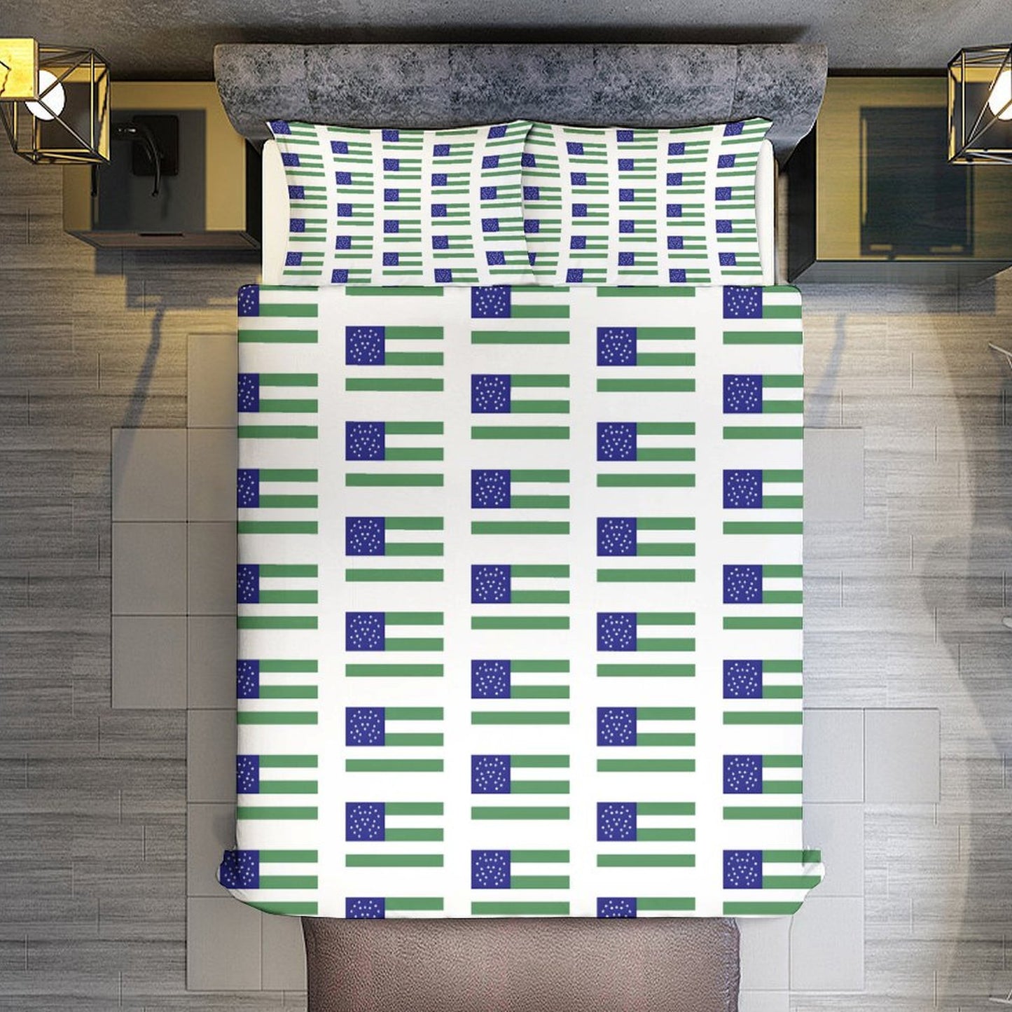 NYPD Flag Inspired 3-Piece Bedding Set (1 Duvet Cover + 2 Pillow Shams) – 102"×90"