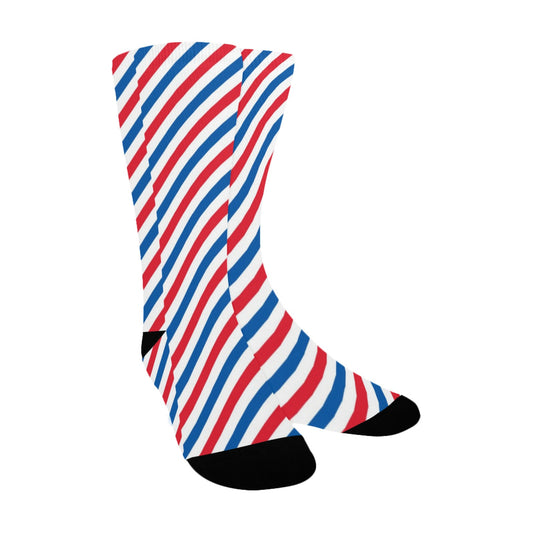 USA/American Flag Inspired Stripe Pattern Women’s Custom Socks Made in the USA
