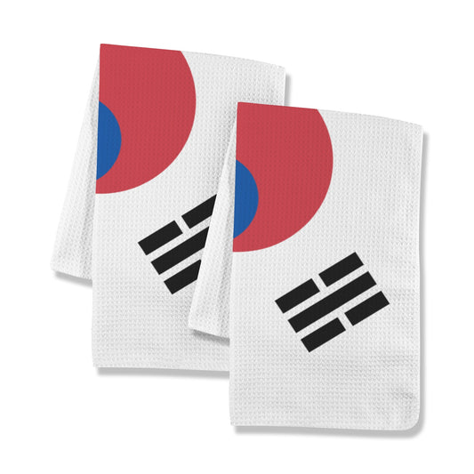 South Korea Flag Inspired Kitchen Towel 40X60cm (Pack of 2) (Made in the USA)