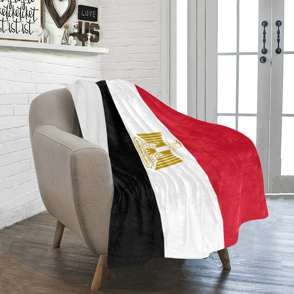 A cozy [Luv My Flag] blanket with Egyptian flag design.
