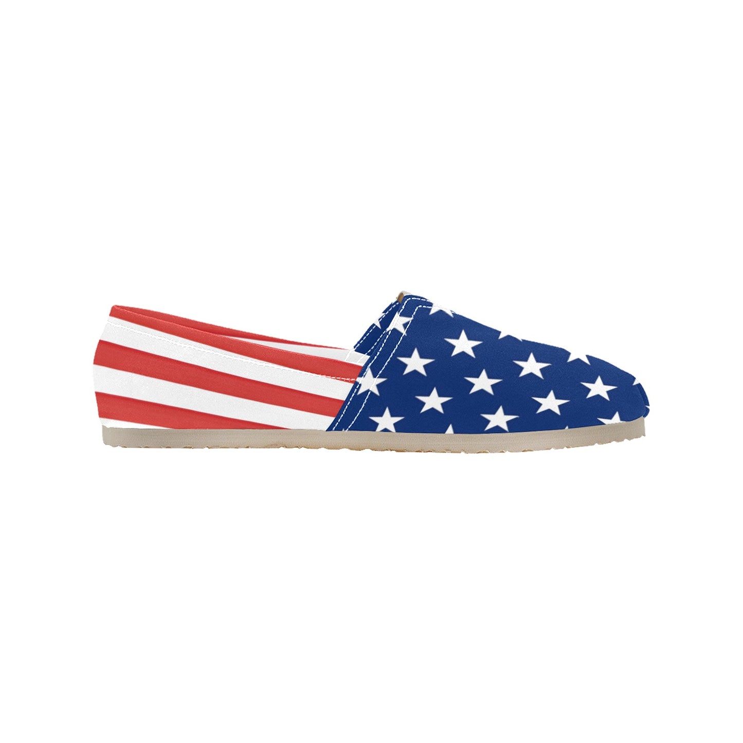 [Brand] shoe featuring American flag design with stars, stripes.