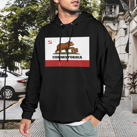 "COMMIEFORNIA" (California Flag Inspired) Men's Hoodie (Made in the USA)