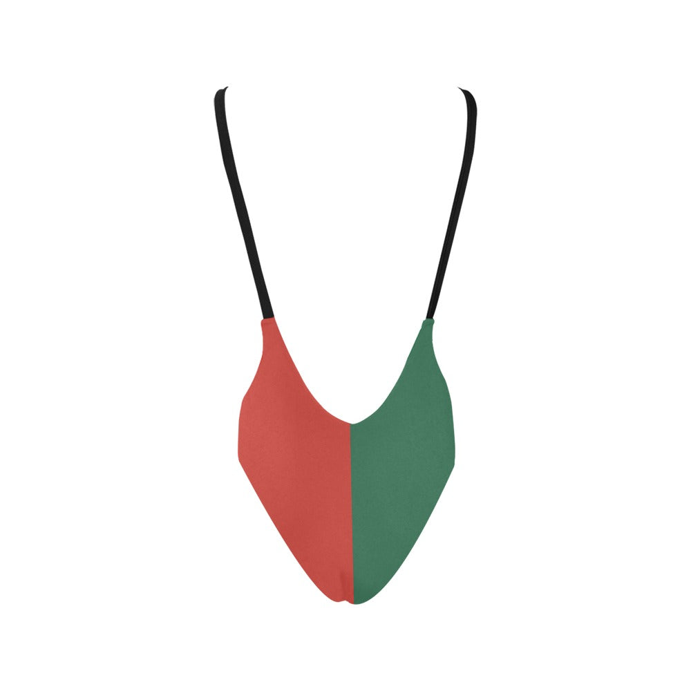 Mexico Flag Inspired Women’s Backless One-Piece Swimsuit