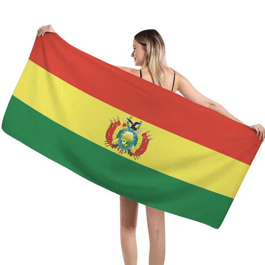Bolivia Flag Inspired Custom Bath Towel 29"x58"(Made in USA)