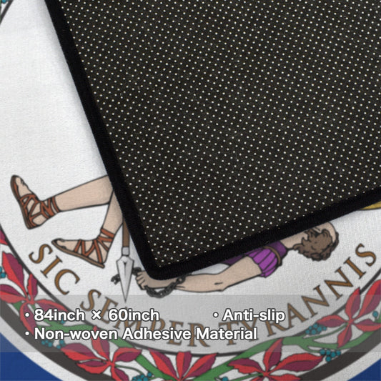 Virginia Flag Inspired 84x60 Inch Area Rug with Black Binding (Made in the USA)