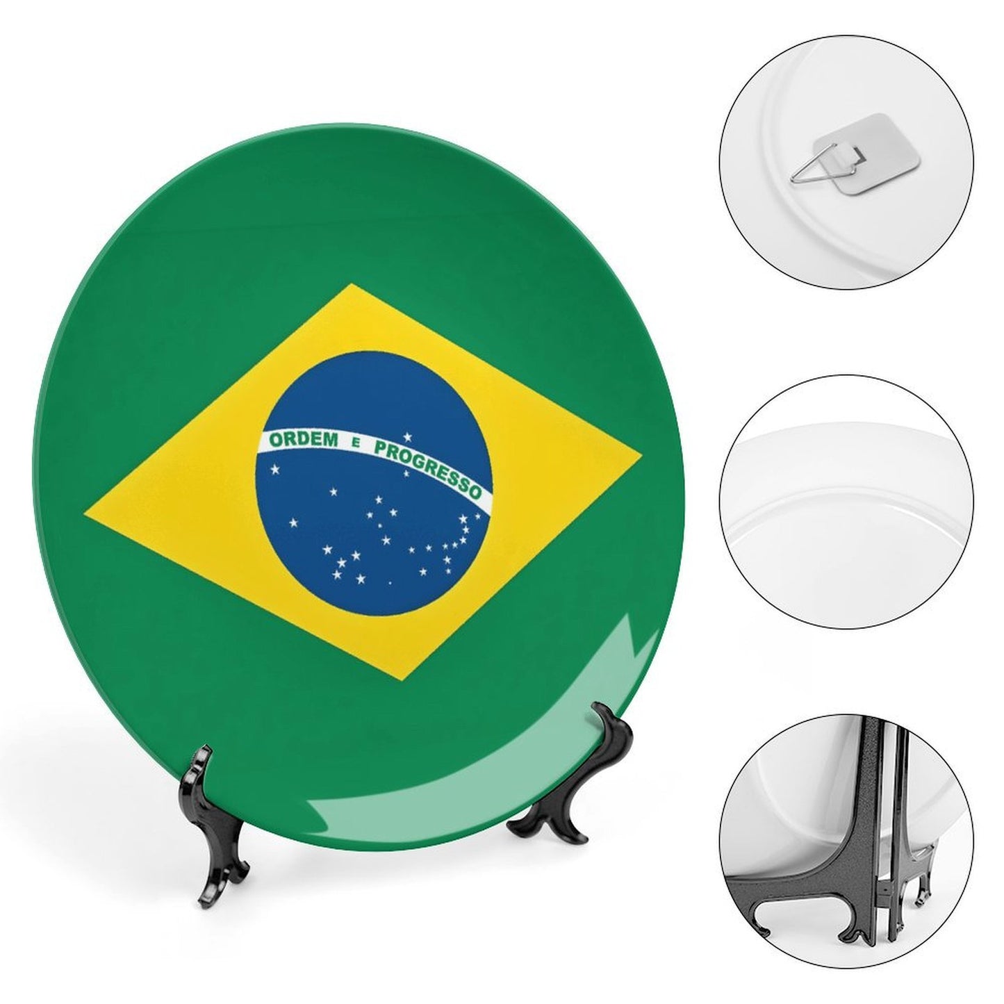 Brazil Flag Inspired Bone China Decorative Plate