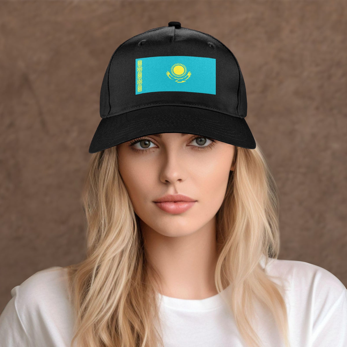 Kazakhstan Flag Inspired Baseball Cap | Printed in the  USA