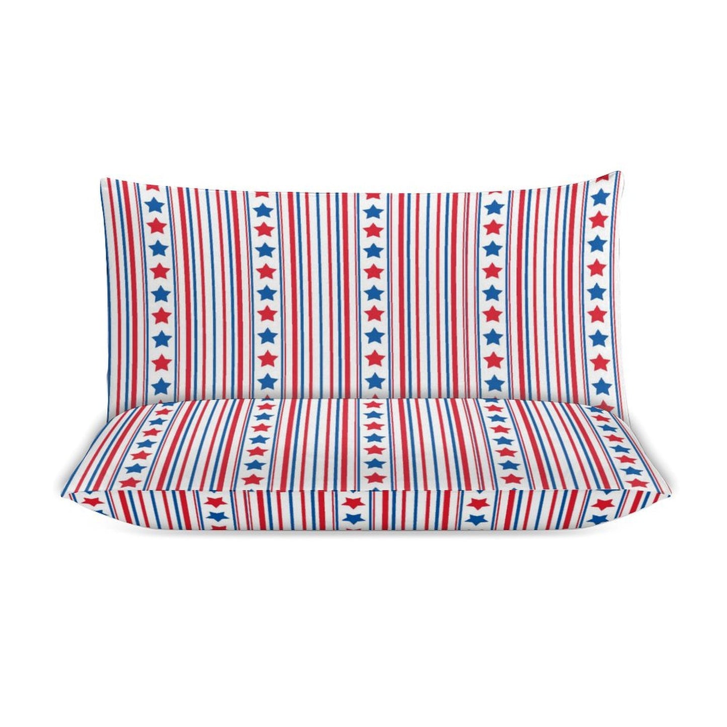 USA/American Flag Inspired Stars and Stripes Pattern 3-Piece Bedding Set (1 Duvet Cover + 2 Pillow Shams) – 102"×90"
