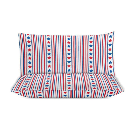 USA/American Flag Inspired Stars and Stripes Pattern 3-Piece Bedding Set (1 Duvet Cover + 2 Pillow Shams) – 102"×90"