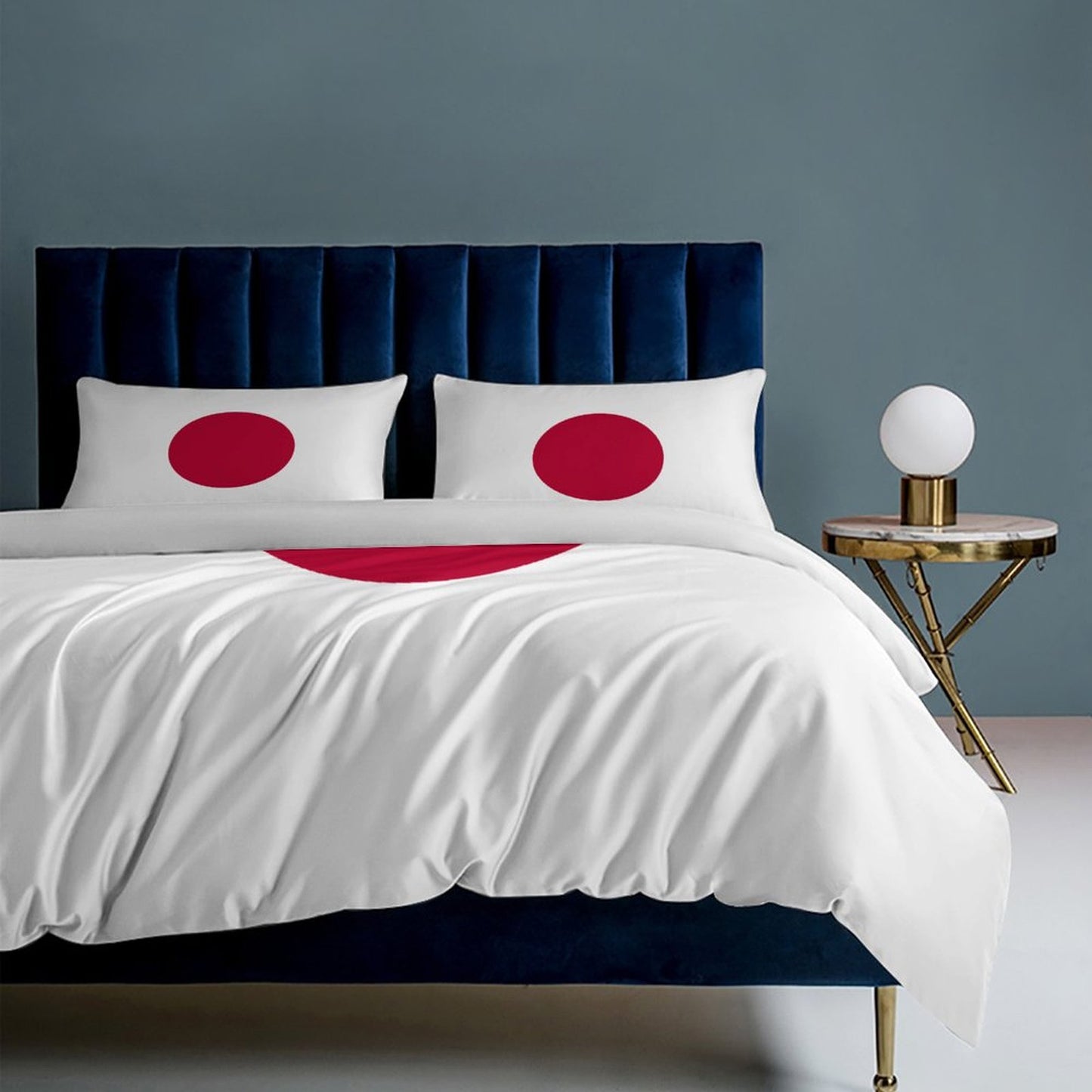 Japan Flag Inspired 3-Piece Bedding Set (1 Duvet Cover + 2 Pillow Shams) – 102"×90"