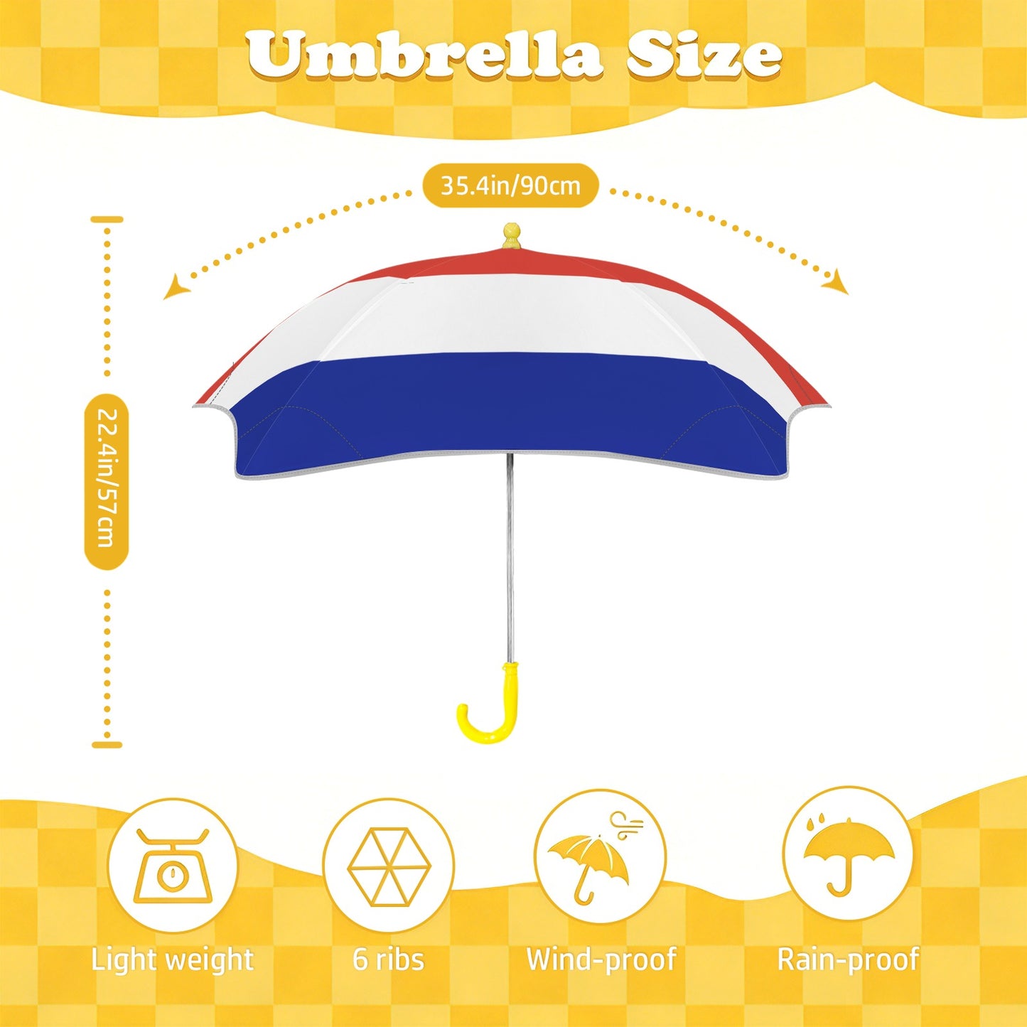 Costa Rica Flag Inspired Kids Safe Round Corner Umbrella