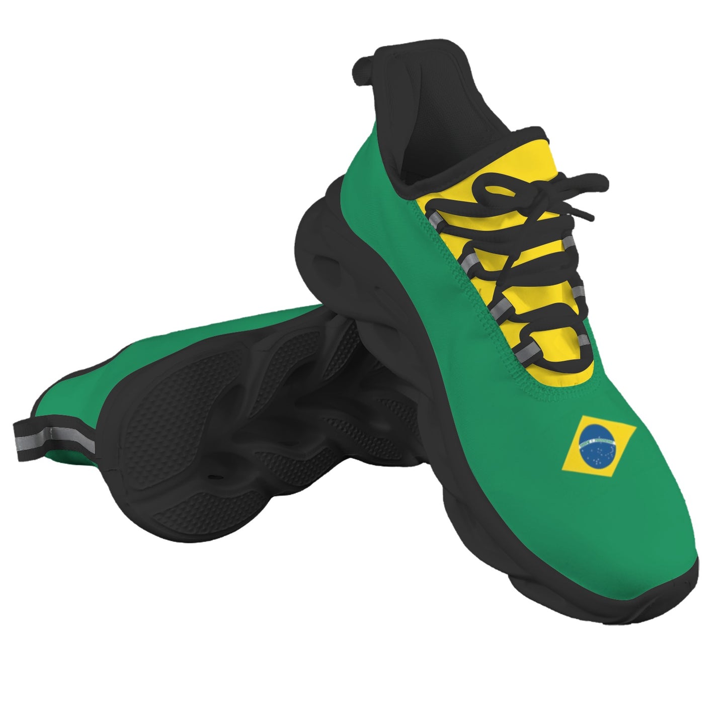 Brazil Flag Inspired Men's Twisted Sole Sneakers