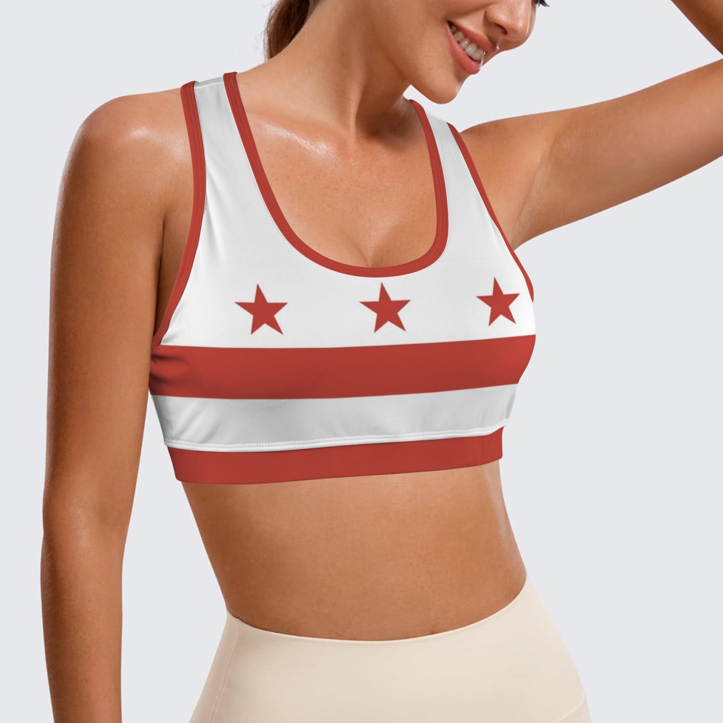 Washington DC Flag Racerback Sports Bra