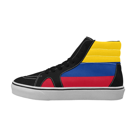 Colombia Flag Inspired Men's High Top Canvas Shoes