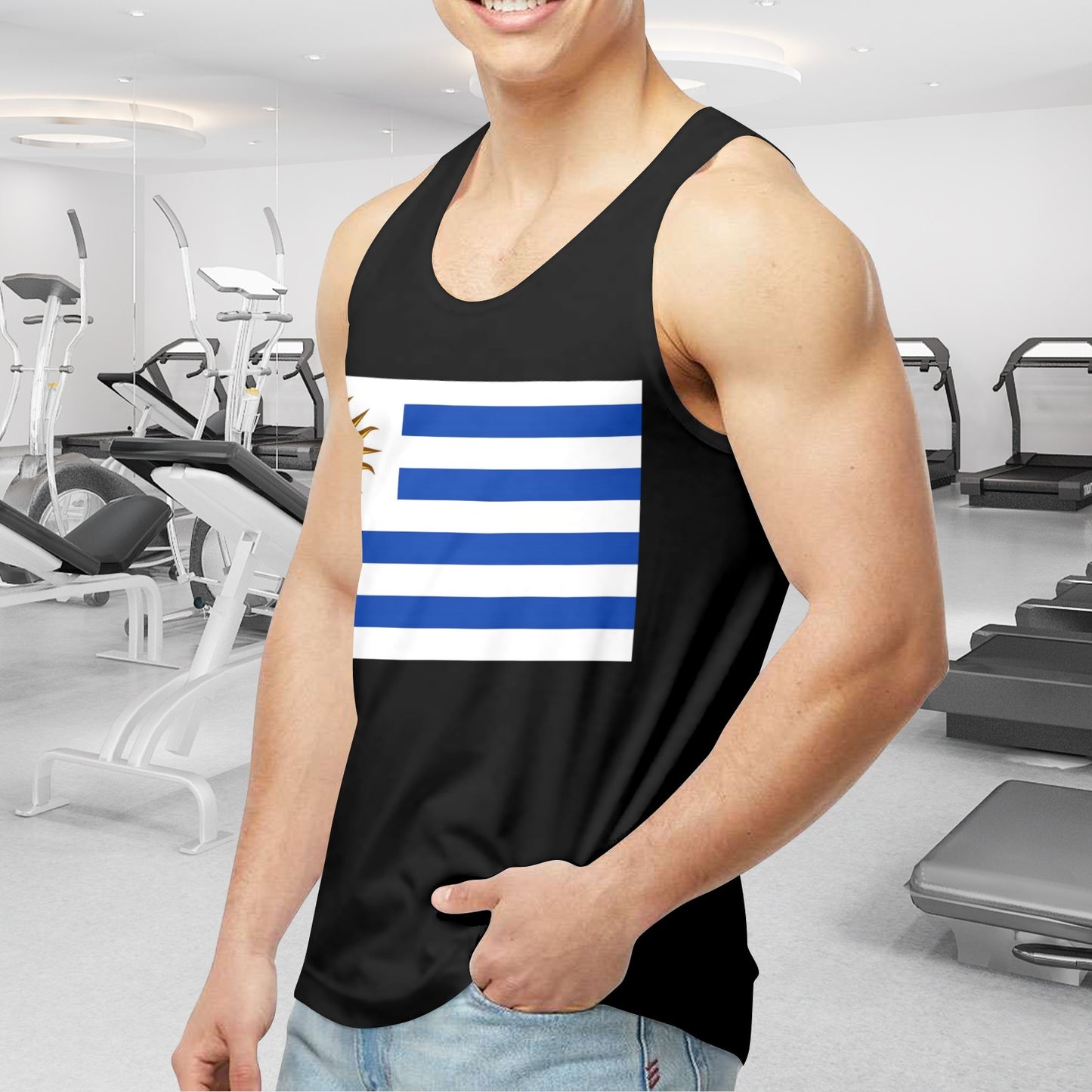 Uruguay Flag Men's Tank Top (Front Printing) | Ships from USA