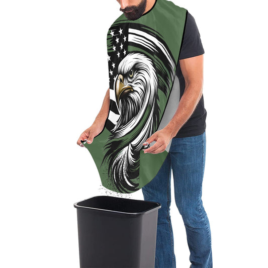 Thin Green Line Flag Eagle Beard Bib Apron for Men Shaving & Trimming