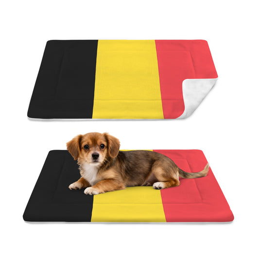 Belgium Flag Inspired Pet Mat 25x18inch (Made in the USA)