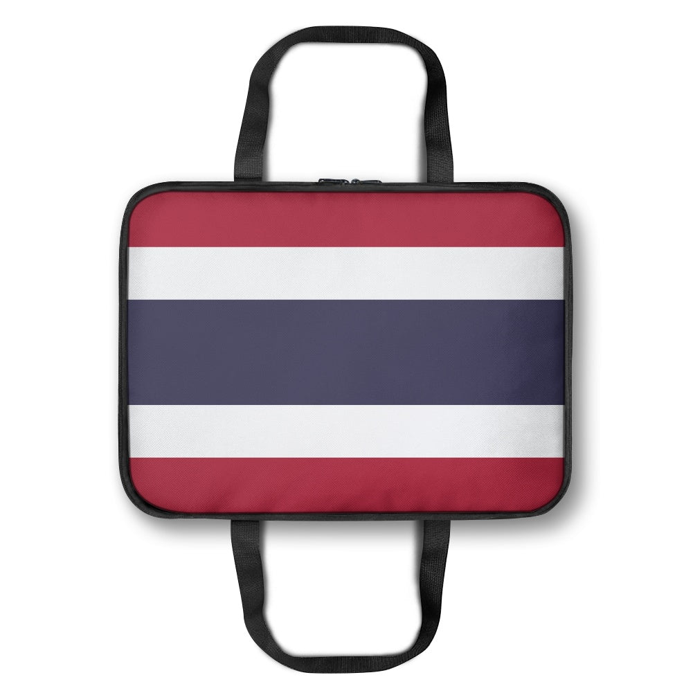 [Brand] laptop bag with Thailand flag design, black handles.