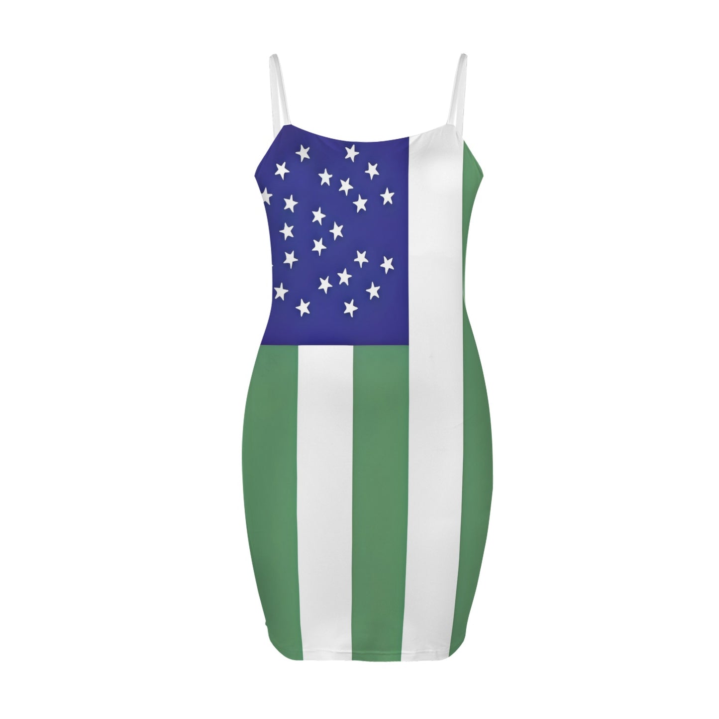 NYPD Flag Inspired Backless Spaghetti Strap Bodycon Dress