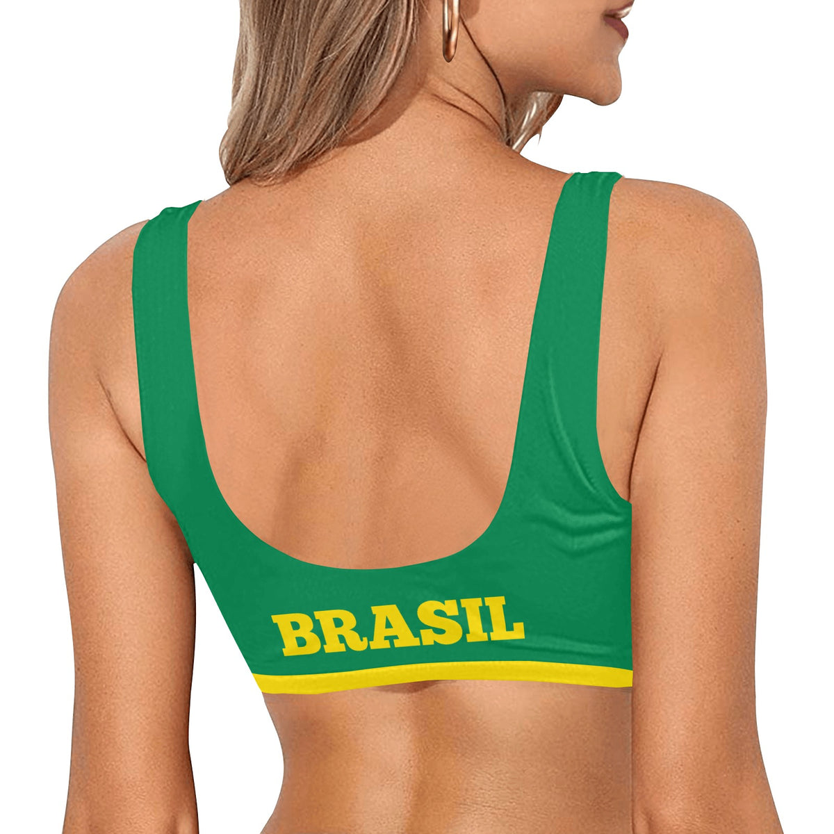 Brazil Flag Inspired Sport Bikini Top