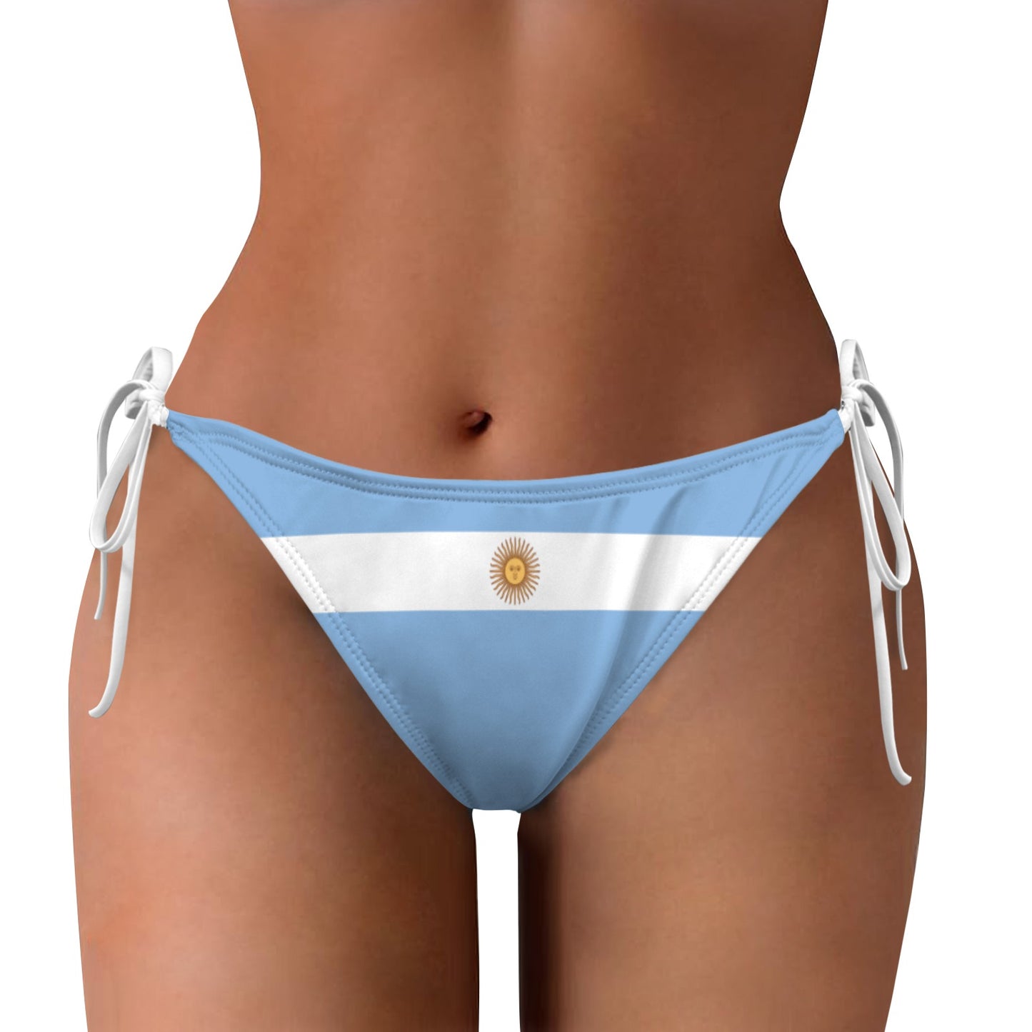 Argentina Flag Inspired Side-Tie Bikini Bottom