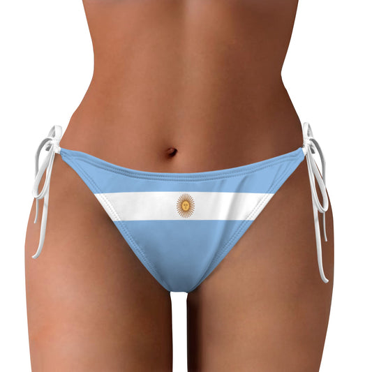 Argentina Flag Inspired Side-Tie Bikini Bottom