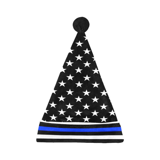 Thin Blue Line Flag Christmas Santa Hat