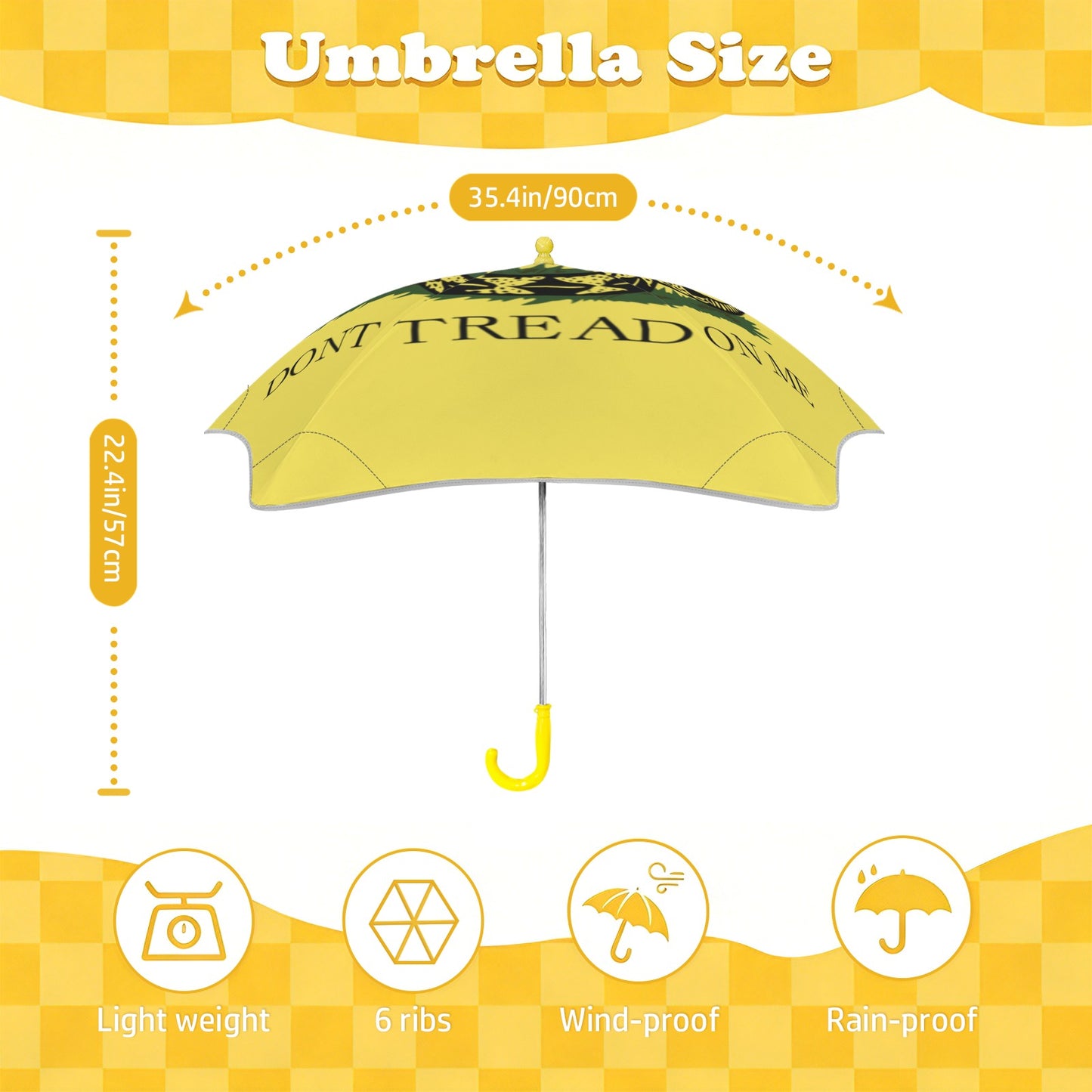 Gadsden Flag Inspired Kids Safe Round Corner Umbrella