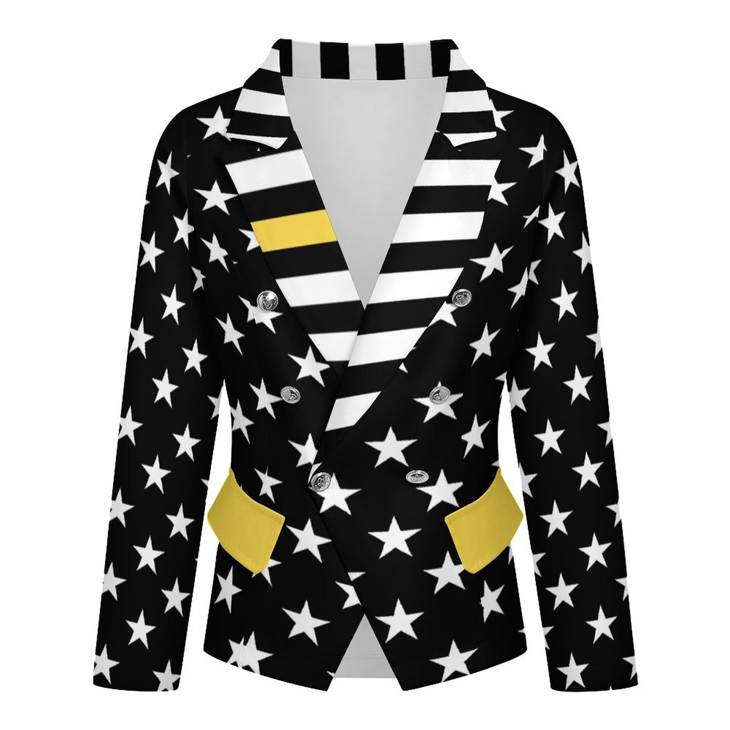 Thin Gold Line Flag Inspired Women’s Double Breasted Blazer