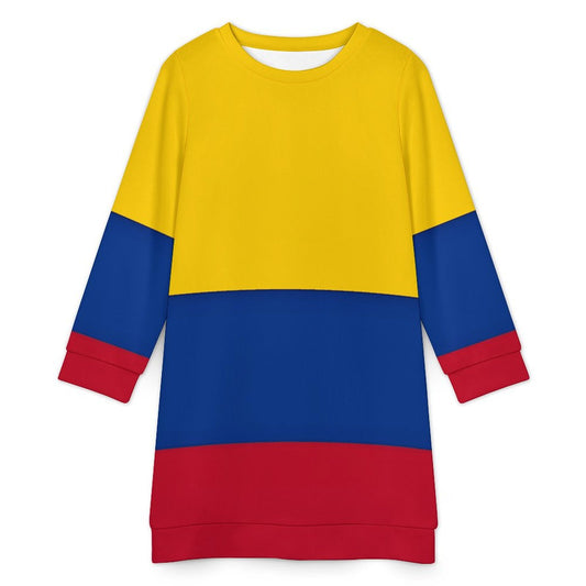 Colombia Flag Inspired Sweater Dress
