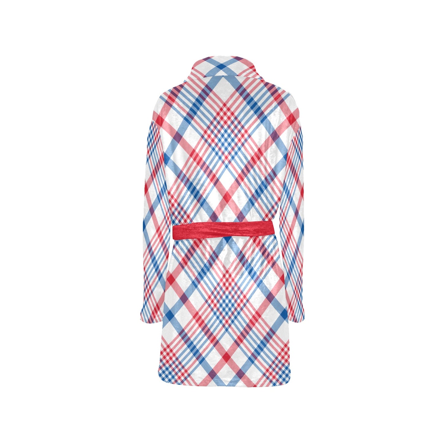 USA/American Flag Inspired Plaid Pattern Women's Fleece Robe