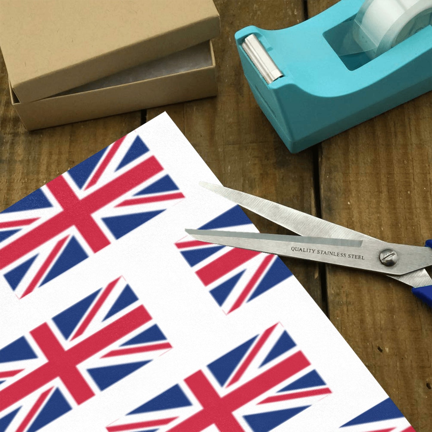 UK/Great Britain Flag Inspired Custom Gift Wrapping Paper 58"x 22.5" (4 Rolls)