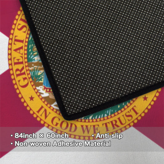 Florida Flag Inspired 84x60 Inch Area Rug with Black Binding (Made in the USA)