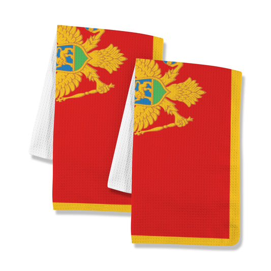Montenegro Flag Inspired Kitchen Towel 40X60cm (Pack of 2) | Printed In the USA