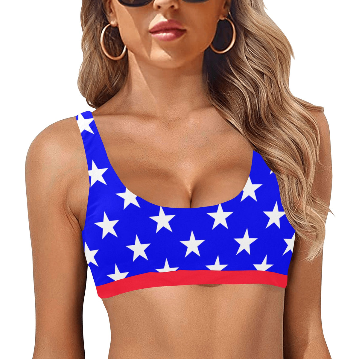 USA/American Flag Inspired Style-2 Sport Bikini Top