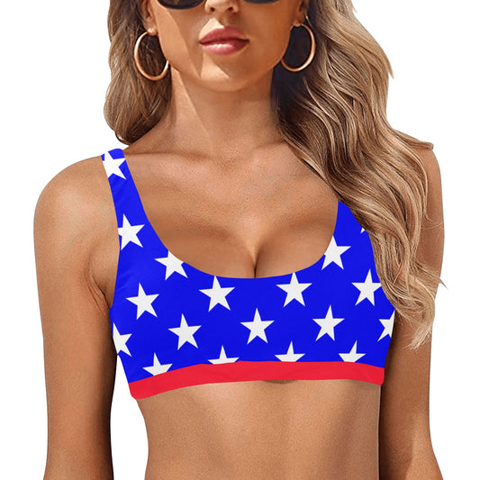 USA/American Flag Inspired Style-2 Sport Bikini Top