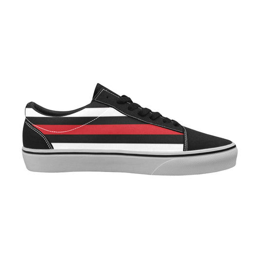 Thin Red Line Flag Inspired Men's Lace-Up Canvas Shoes