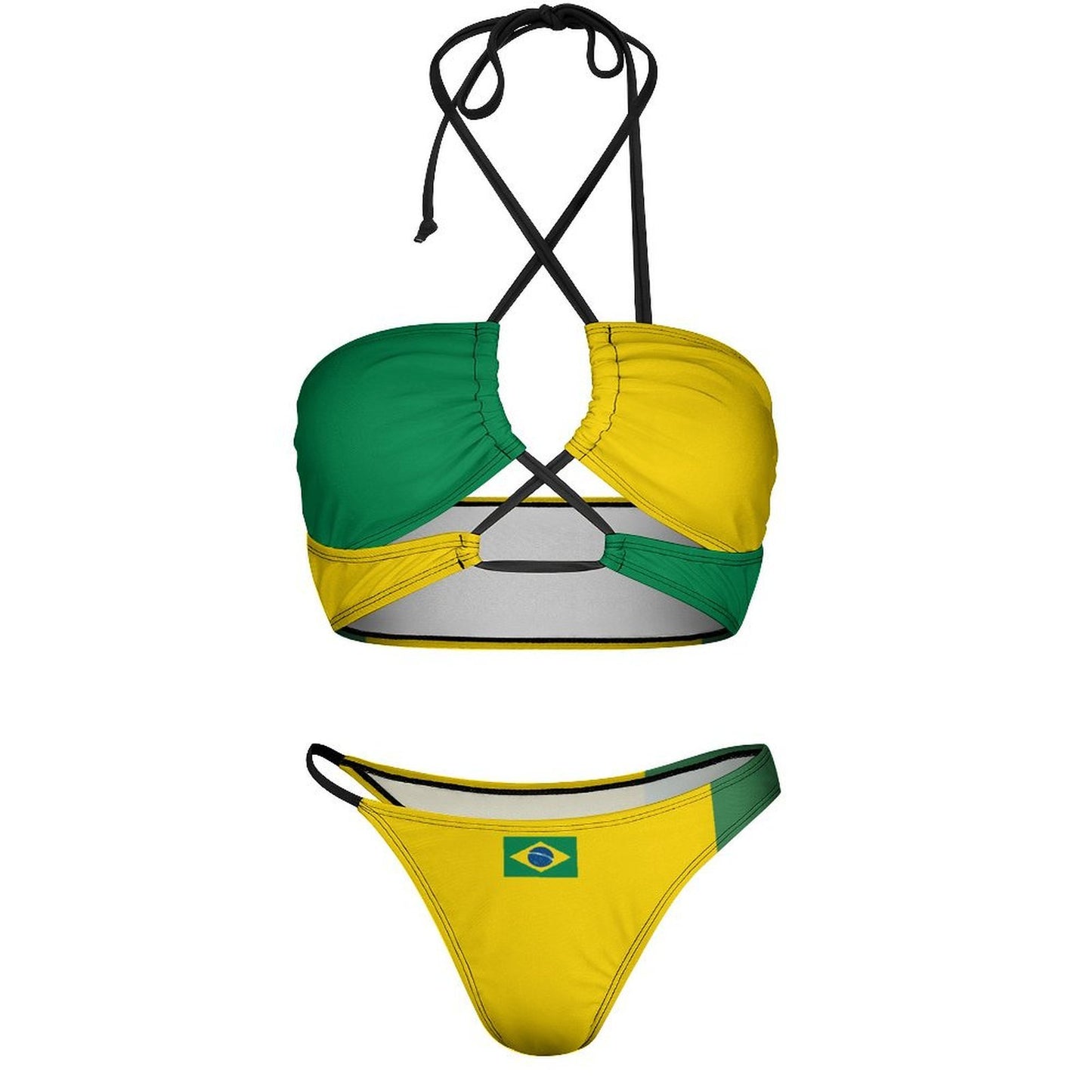 Brazil Flag Inspired Bikini Swimsuit (J197D59)
