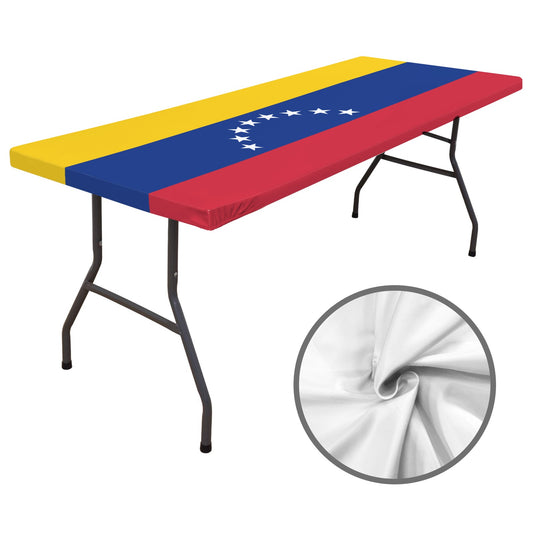 Venezuela Flag Inspired Custom Elastic Fitted Tablecloth 72x30 inch (Made in the USA)