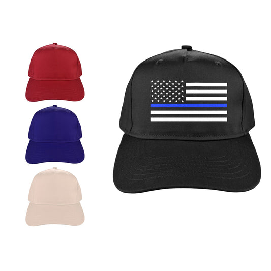 Thin Blue Line Flag Baseball Cap (Made in USA)