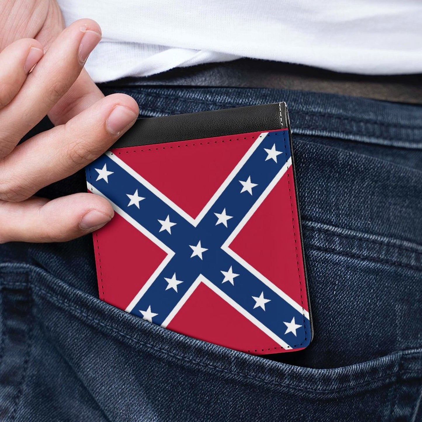 Confederate Battle Flag Inspired Men's Wallet