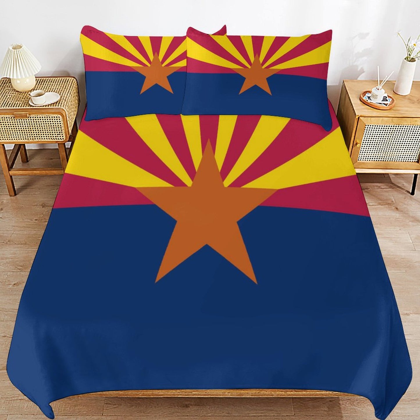 Arizona Flag Inspired 3-Piece Bedding Set (1 Duvet Cover + 2 Pillow Shams) – 102"×90"